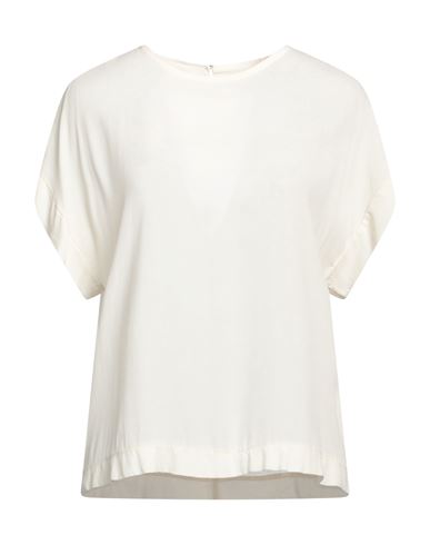 Même Road Woman Top Cream Size 6 Viscose, Rayon In White