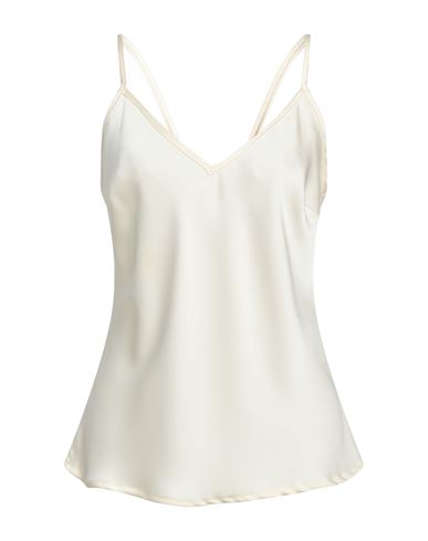 Giulia N Woman Top Cream Size M Polyester In White