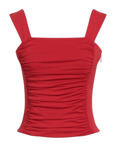 Federica Tosi Woman Top Red Size 2 Acetate, Polyamide, Nylon
