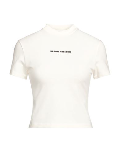 Shop Heron Preston Woman T-shirt Cream Size L Cotton, Polyester, Elastane In White