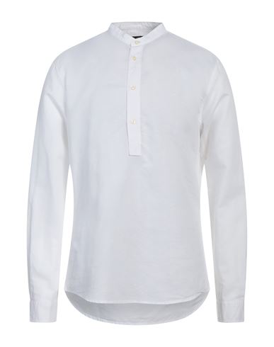 Deperlu Man Shirt White Size L Linen, Cotton