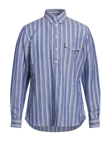 Brunello Cucinelli Man Shirt Blue Size M Linen, Cotton