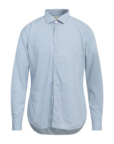 Xacus Man Shirt Light Blue Size 17 Cotton In Blue