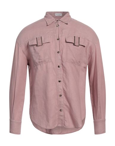 Brunello Cucinelli Woman Shirt Pastel Pink Size L Linen, Cotton