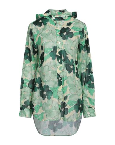 Plan C Woman Shirt Green Size 10 Cotton In Green