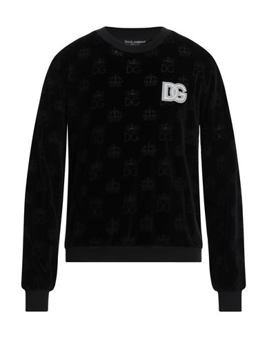 Dolce & Gabbana Man Sweatshirt Black Size 38 Cotton, Elastane, Polyester