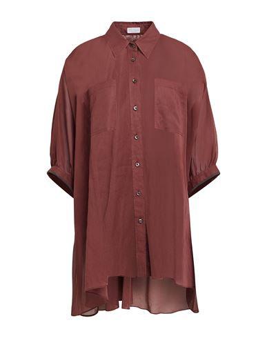 Brunello Cucinelli Woman Shirt Garnet Size L Cotton, Brass In Red