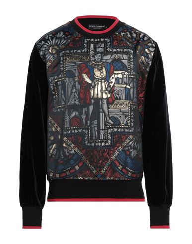 Dolce & Gabbana Man Sweatshirt Red Size 40 Cotton, Polyester, Elastane, Metallic Fiber, Silk