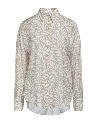 Brunello Cucinelli Woman Shirt Sand Size M Silk, Brass In Beige