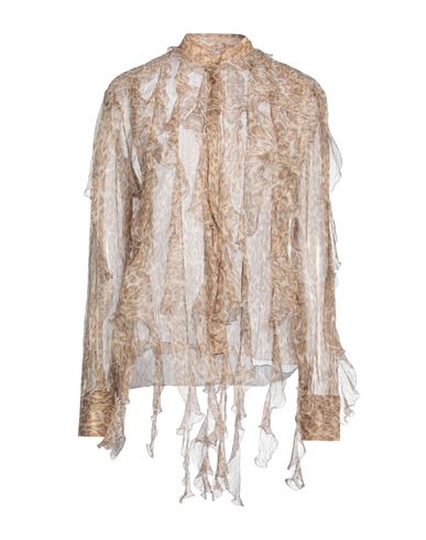 Ermanno Scervino Woman Shirt Sand Size 8 Silk, Polyester In Beige