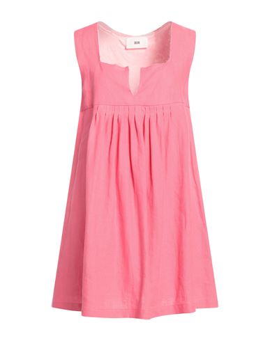 Solotre Woman Mini Dress Fuchsia Size 8 Linen, Cotton In Pink