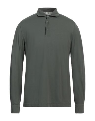 Shop Kired Man Polo Shirt Military Green Size 42 Cotton
