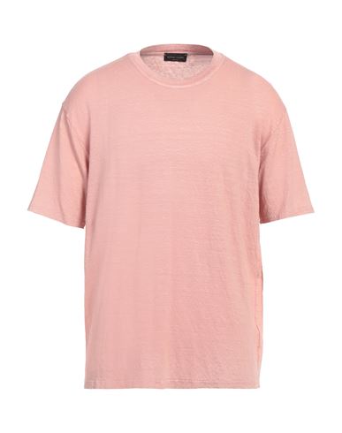 Roberto Collina Man T-shirt Blush Size 44 Linen, Elastane In Pink