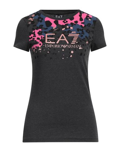 Ea7 Woman T-shirt Grey Size Xxs Cotton, Polyester, Elastane