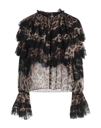 Dolce & Gabbana Woman Shirt Beige Size 4 Silk, Viscose, Polyamide, Cotton