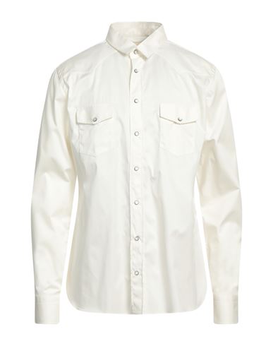 Borriello Napoli Man Shirt Cream Size 15 Cotton In White