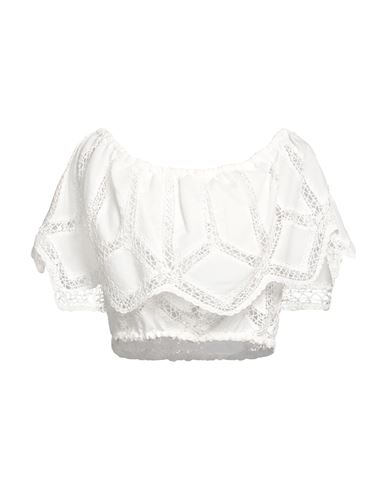 Shop Valerie Khalfon Woman Top White Size 8 Cotton