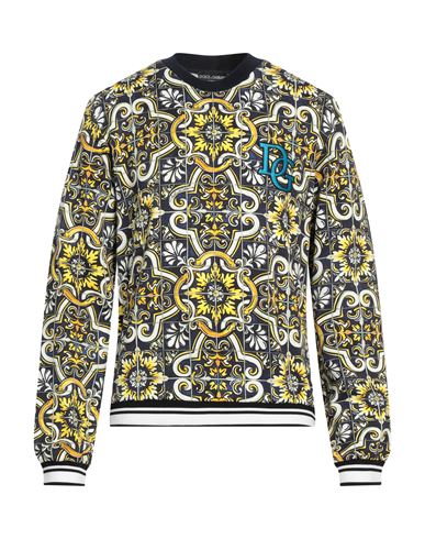 Dolce & Gabbana Man Sweatshirt Midnight Blue Size 40 Cotton, Silk, Polyester, Elastane