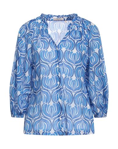 Camicettasnob Woman Shirt Bright Blue Size 12 Cotton