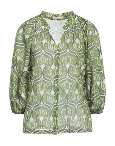 Camicettasnob Woman Shirt Sage Green Size 12 Cotton