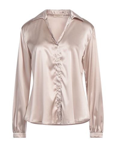 Purotatto Woman Shirt Beige Size 6 Silk, Elastane