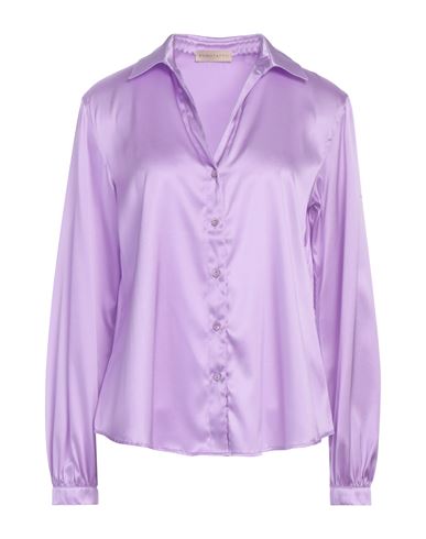 Purotatto Woman Shirt Mauve Size 6 Silk, Elastane In Purple