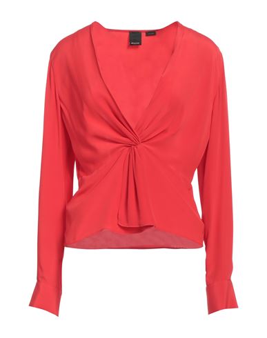 Shop Pinko Woman Top Red Size 6 Acetate, Silk