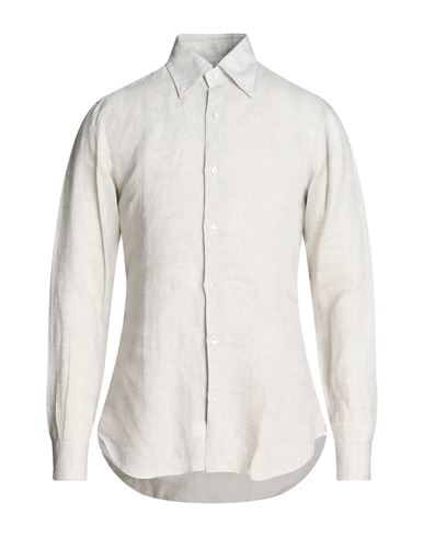 Barba Napoli Man Shirt Light Grey Size 16 Linen