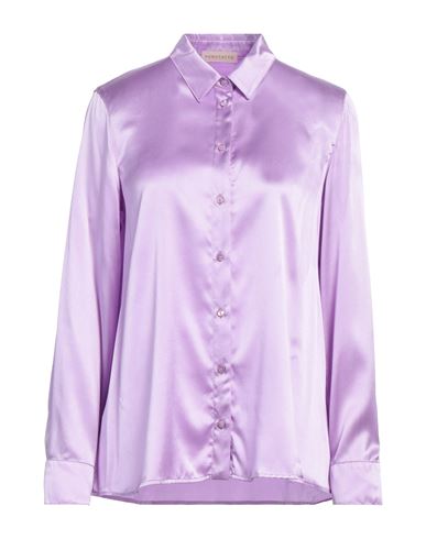 Purotatto Woman Shirt Lilac Size 8 Silk, Elastane In Purple