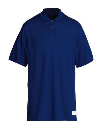Y-3 Man Polo Shirt Blue Size Xxl Cotton