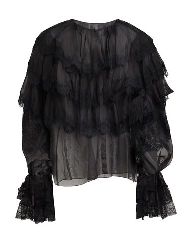 Dolce & Gabbana Woman Shirt Black Size 2 Silk, Viscose, Cotton, Polyester, Polyamide