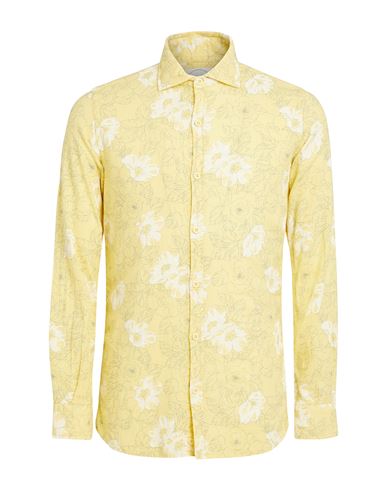 Shop Altemflower Man Shirt Yellow Size 17 Linen, Cotton