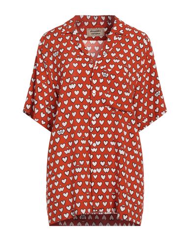 Alessandro Enriquez Woman Shirt Rust Size 8 Viscose In Red