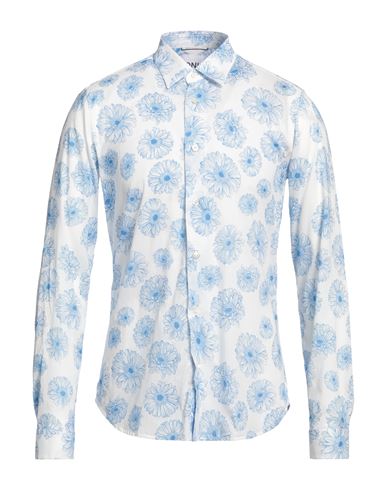 Dnl Man Shirt White Size 15 ¾ Cotton In Blue