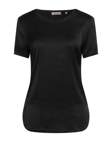 Camicettasnob Woman T-shirt Black Size 4 Viscose, Elastane