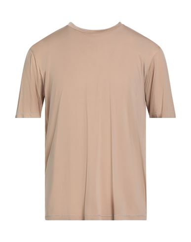 Daniele Fiesoli Man T-shirt Camel Size L Cupro, Elastane In Sand
