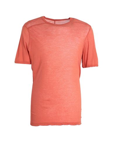 Shop Rick Owens Man T-shirt Orange Size S Cotton