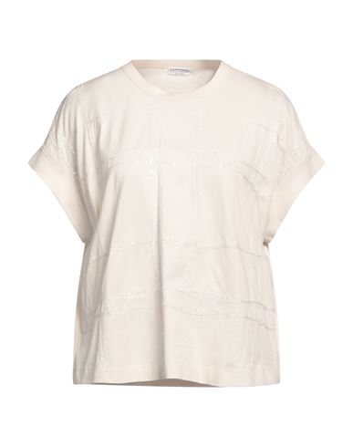 Brunello Cucinelli Woman T-shirt Beige Size L Cotton, Polyester