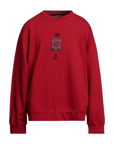 Shop Dolce & Gabbana Man Sweatshirt Red Size 42 Cotton, Brass, Viscose
