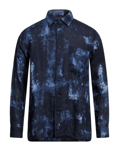 Destin Man Shirt Midnight Blue Size Xxl Linen