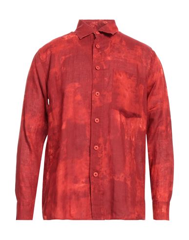 Destin Man Shirt Red Size Xxl Linen