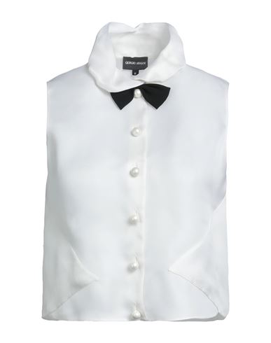 Giorgio Armani Woman Shirt White Size 6 Mulberry Silk