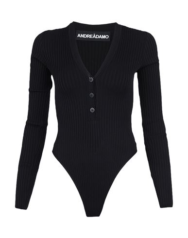 Andreädamo Andreādamo Woman Bodysuit Black Size S Viscose, Polyester, Polyamide, Elastane