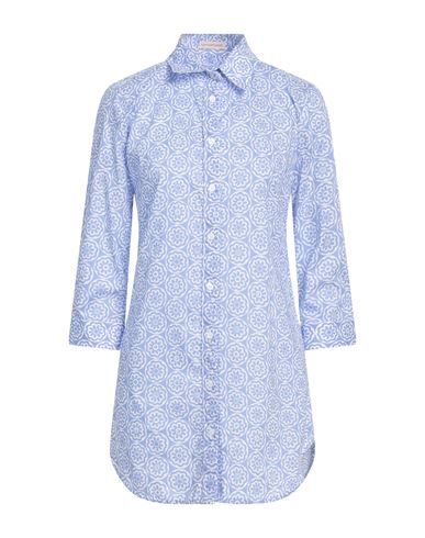 Camicettasnob Woman Shirt Sky Blue Size 6 Cotton, Elastane