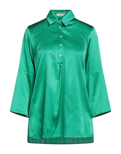 Camicettasnob Woman Top Emerald Green Size 6 Silk, Elastane