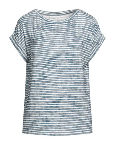 Majestic Filatures Woman T-shirt Pastel Blue Size 4 Viscose, Linen, Elastane