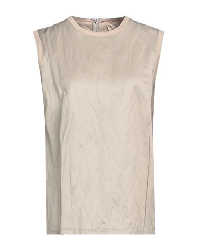 's Max Mara Woman Top Beige Size 12 Cotton, Polyester, Metallic Fiber