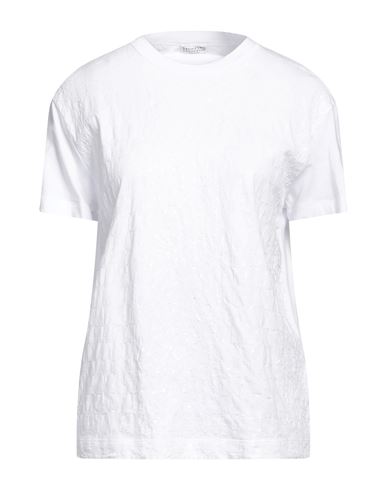 Brunello Cucinelli Woman T-shirt White Size Xxl Cotton, Elastane, Polyester
