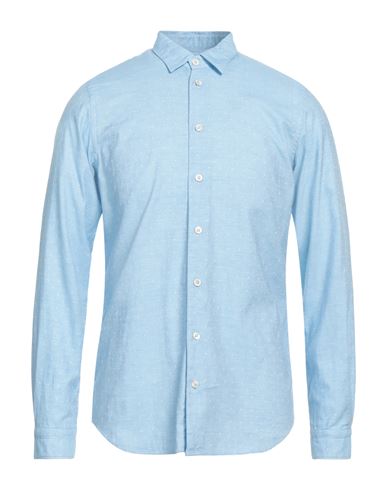 Shop Rossopuro Man Shirt Light Blue Size M Cotton