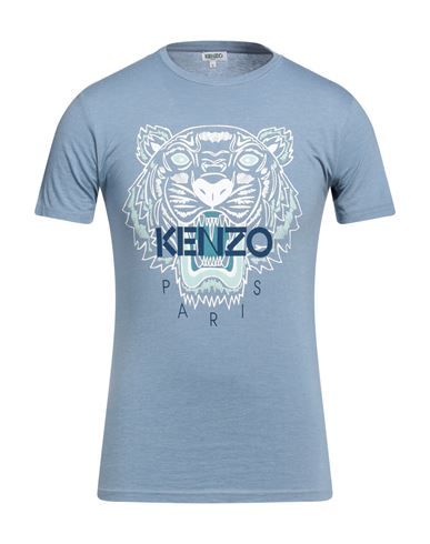 Kenzo Man T-shirt Sky Blue Size S Cotton, Elastane